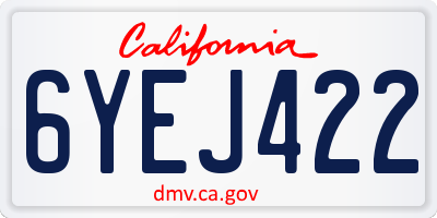 CA license plate 6YEJ422