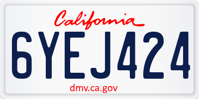 CA license plate 6YEJ424