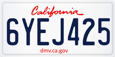 CA license plate 6YEJ425
