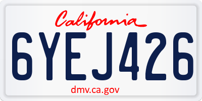 CA license plate 6YEJ426