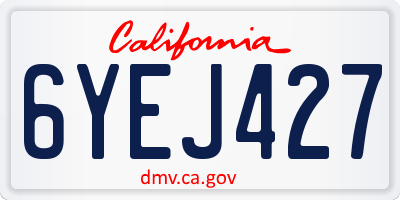 CA license plate 6YEJ427