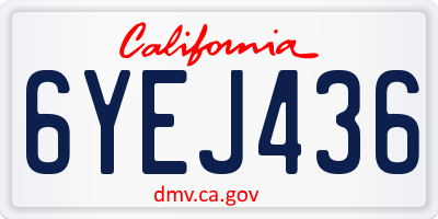 CA license plate 6YEJ436