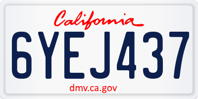 CA license plate 6YEJ437