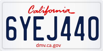 CA license plate 6YEJ440