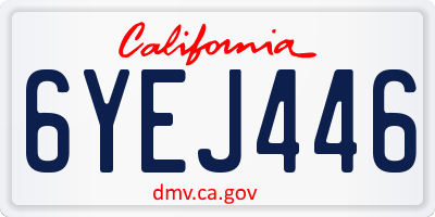 CA license plate 6YEJ446