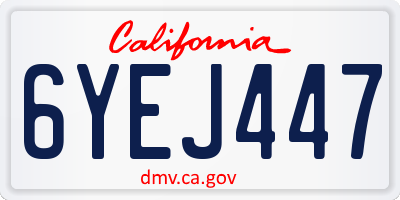 CA license plate 6YEJ447