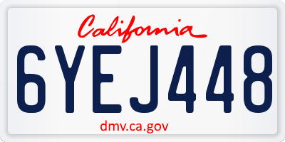 CA license plate 6YEJ448