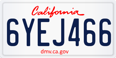 CA license plate 6YEJ466