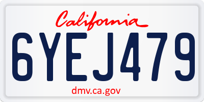 CA license plate 6YEJ479