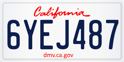 CA license plate 6YEJ487