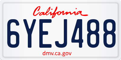 CA license plate 6YEJ488