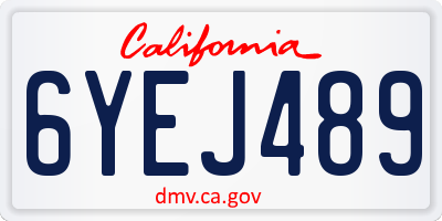 CA license plate 6YEJ489