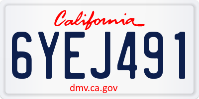 CA license plate 6YEJ491