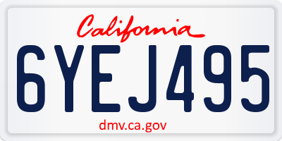 CA license plate 6YEJ495