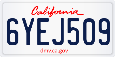 CA license plate 6YEJ509