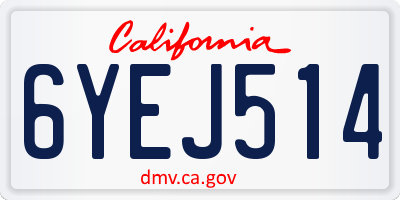 CA license plate 6YEJ514