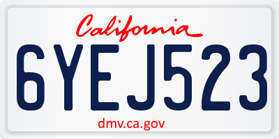 CA license plate 6YEJ523