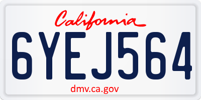 CA license plate 6YEJ564