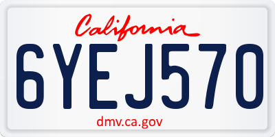 CA license plate 6YEJ570