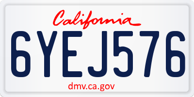 CA license plate 6YEJ576