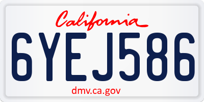 CA license plate 6YEJ586