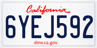 CA license plate 6YEJ592