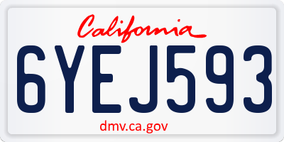 CA license plate 6YEJ593