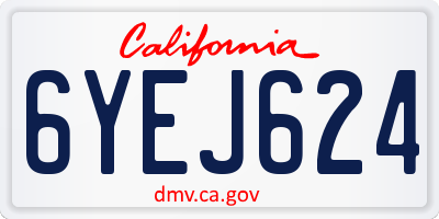 CA license plate 6YEJ624
