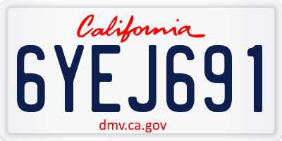 CA license plate 6YEJ691