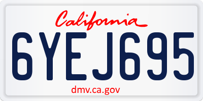 CA license plate 6YEJ695
