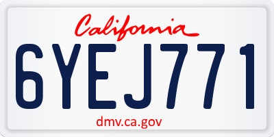 CA license plate 6YEJ771