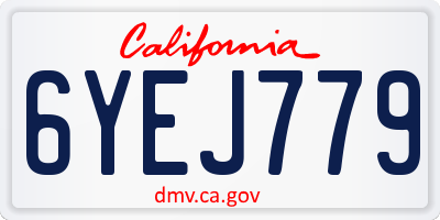 CA license plate 6YEJ779