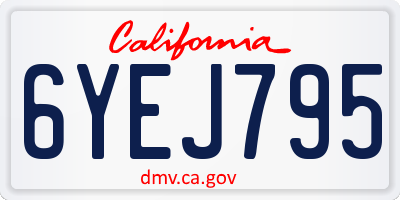 CA license plate 6YEJ795