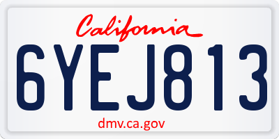 CA license plate 6YEJ813