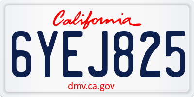 CA license plate 6YEJ825