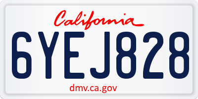 CA license plate 6YEJ828