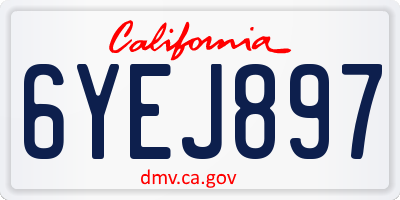 CA license plate 6YEJ897