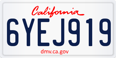 CA license plate 6YEJ919
