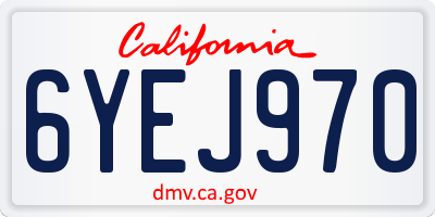 CA license plate 6YEJ970