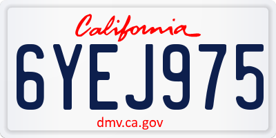 CA license plate 6YEJ975