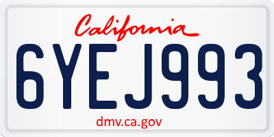 CA license plate 6YEJ993