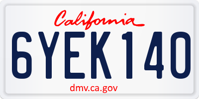 CA license plate 6YEK140