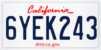 CA license plate 6YEK243