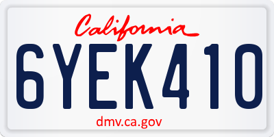 CA license plate 6YEK410