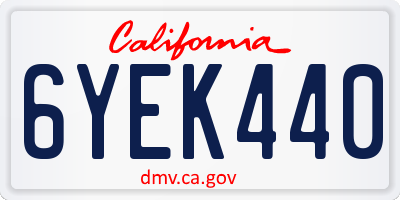 CA license plate 6YEK440