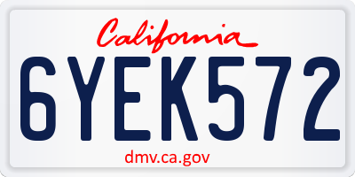 CA license plate 6YEK572
