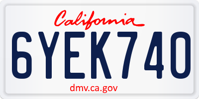 CA license plate 6YEK740