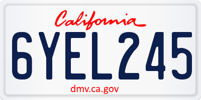CA license plate 6YEL245