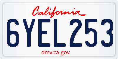 CA license plate 6YEL253