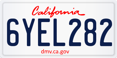 CA license plate 6YEL282